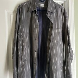 Gray Striped Armani Button Down